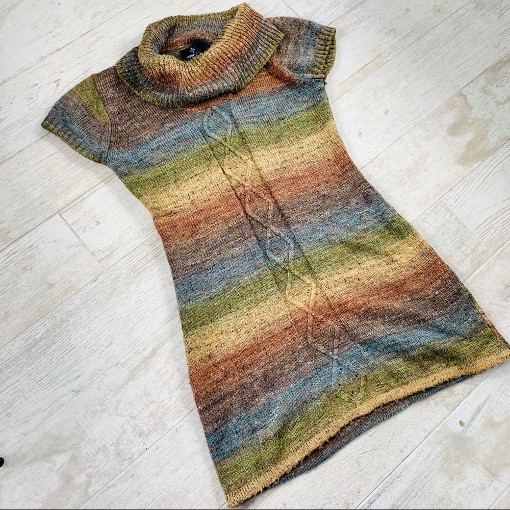 Ronni Nicole | Rainbow Cowl Neck Sweater Dress XL
